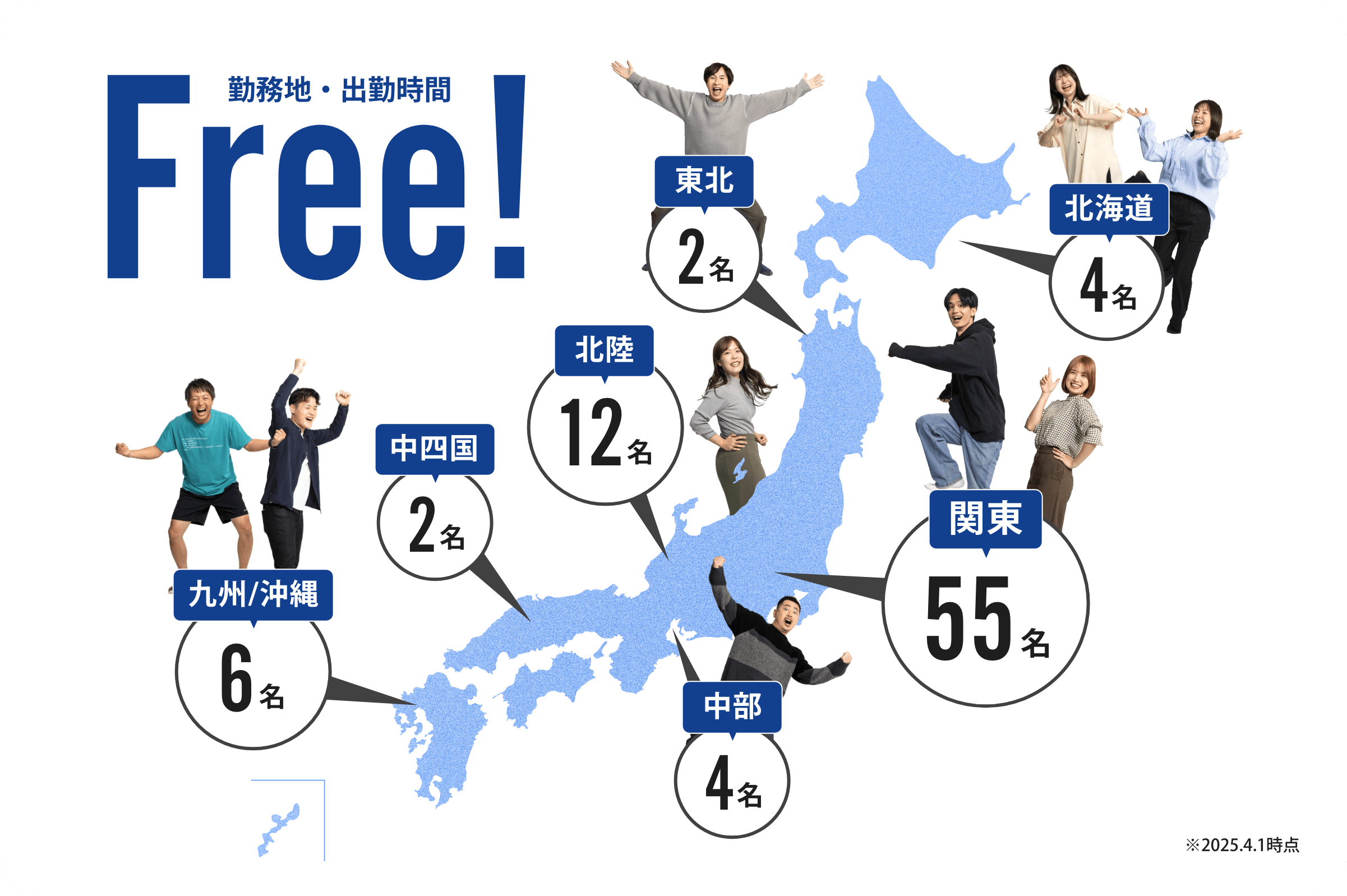 勤務地・出勤時間 Free!