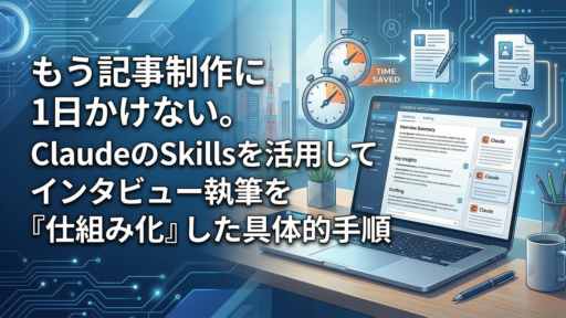 もう記事制作に1日かけない。ClaudeのSkillsを活用してインタビュー執筆を『仕組み化』した具体的手順